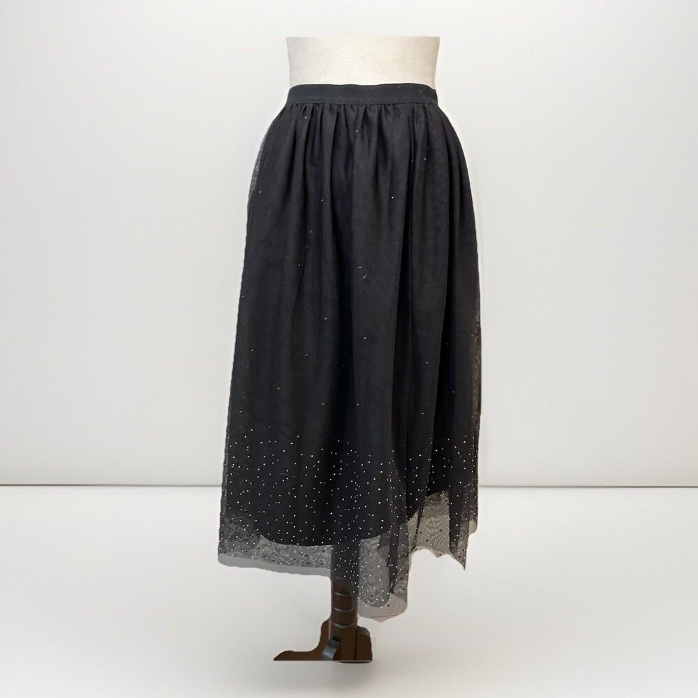 Target Black Tulle Tutu Midi Skirt Women's XS Sparkle Fairy Elastic Waist